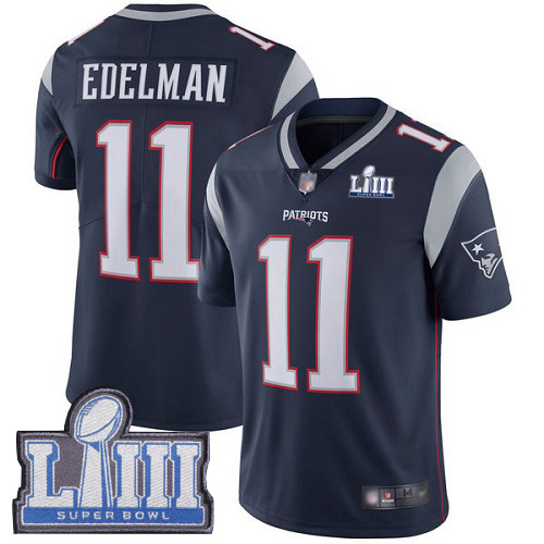 New England Patriots Football #11 Super Bowl Limited Navy Blue Men Julian Edelman Home NFL Jersey